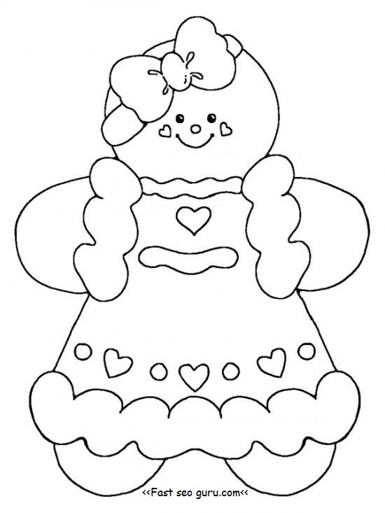 Printable gingerbread girl coloring pages